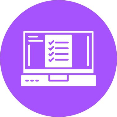 Kontrol listesi web simgesi, basit vektör illüstrasyonu 