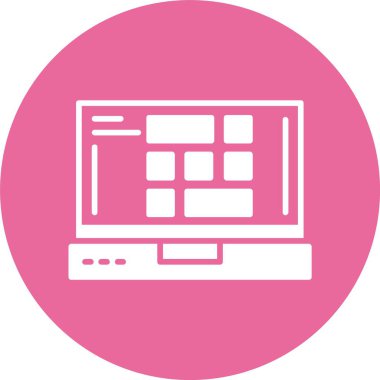 dizüstü bilgisayar simgesi, vektör illüstrasyonu basit tasarım