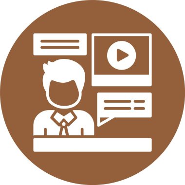 Video röportajı. Web simgesi basit illüstrasyon