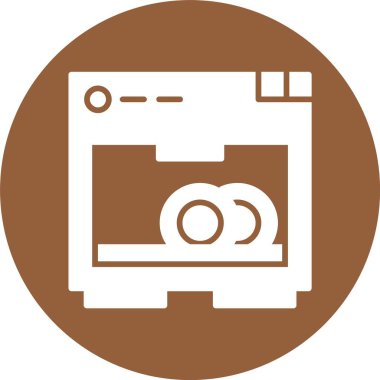 Bulaşık makinesi web simgesi, basit vektör illüstrasyonu