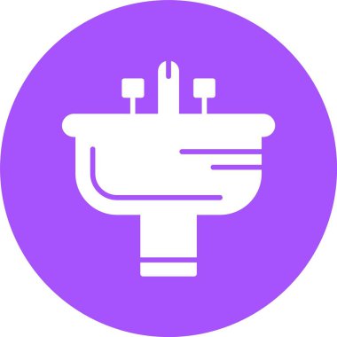 Banyo lavabosu web simgesi, basit vektör illüstrasyonu