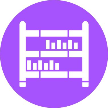 kitaplık simgesi, vektör illüstrasyonu basit tasarım