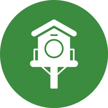 kuş evi web simgesi, basit vektör illüstrasyonu