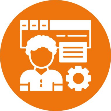 Seo danışmanı. Web simgesi basit illüstrasyon