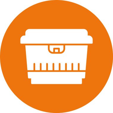 Gıda kabı simgesi, vektör illüstrasyonu basit tasarım