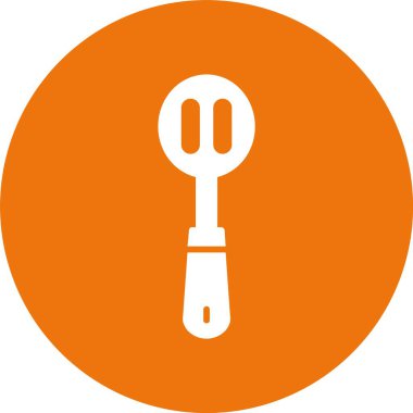 Noktalı kaşık simgesi, vektör çizimi basit tasarım