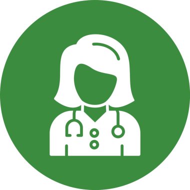 Kadın doktor simgesi, vektör illüstrasyonu 
