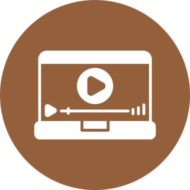 Video Oynatıcı web simgesi vektör illüstrasyonu