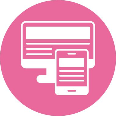 Tepkili Tasarım Web simgesi vektör illüstrasyonu