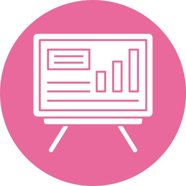 Etkileşimli beyaz tahta. Web simgesi basit illüstrasyon