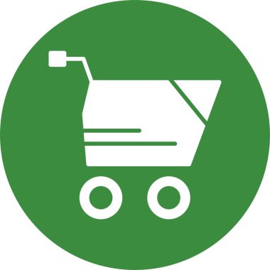 Alışveriş arabası simgesi, vektör çizimi basit tasarım