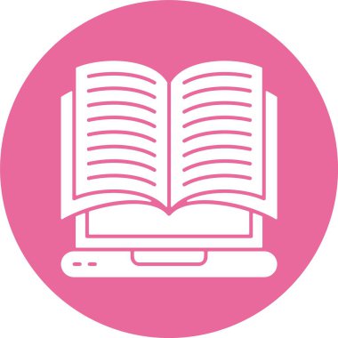 Dijital Edebiyat. Web simgesi basit illüstrasyon