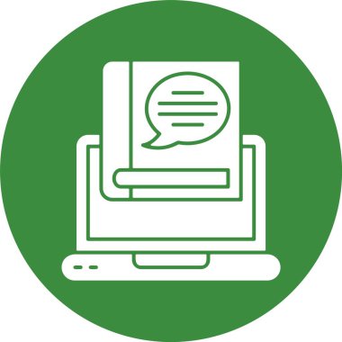 Dijital öğrenme platformu simgesi, vektör illüstrasyonu basit tasarım