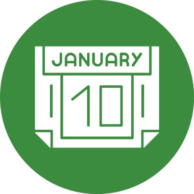 10 Ocak. Takvim simgesinin web illüstrasyonu