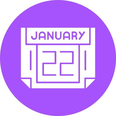 22 Ocak. Takvim simgesinin web illüstrasyonu
