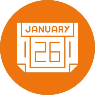 26 Ocak. Takvim simgesinin web illüstrasyonu