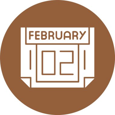 2 Şubat. Takvim simgesinin web illüstrasyonu