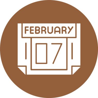 7 Şubat. Takvim simgesinin web illüstrasyonu