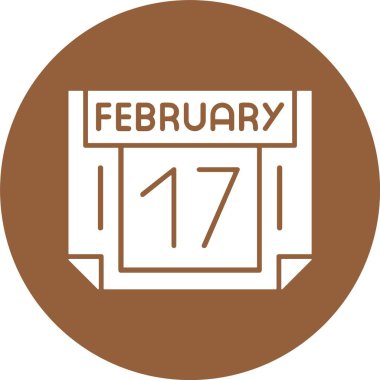 17 Şubat. Takvim simgesinin web illüstrasyonu