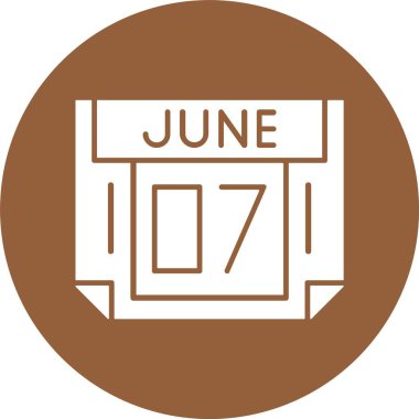 7 Haziran takvim simgesi vektör illüstrasyonu