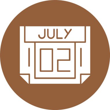 2 Temmuz, takvim web simgesi, basit illüstrasyon