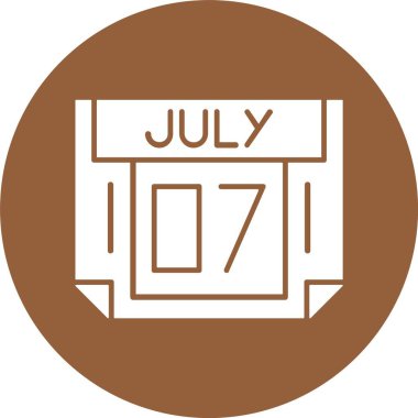 7 Temmuz, takvim web simgesi, basit illüstrasyon