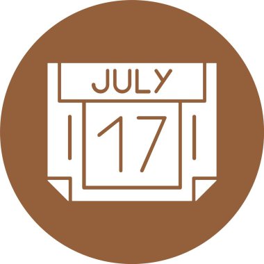 17 Temmuz, takvim web simgesi, basit illüstrasyon