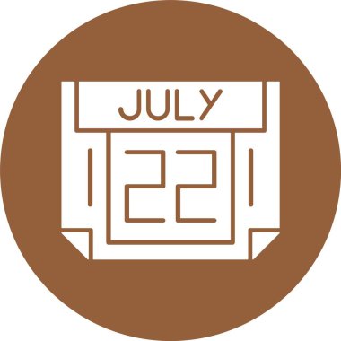 22 Temmuz, takvim web simgesi, basit illüstrasyon