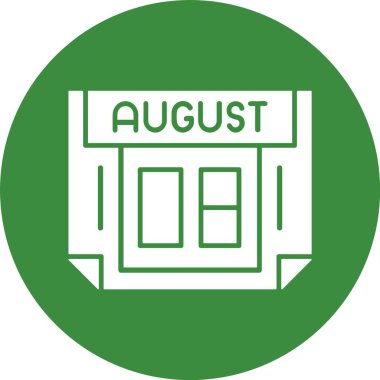 8 Ağustos, takvim web simgesi, basit illüstrasyon 