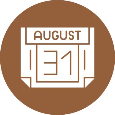 31 Ağustos takvim web simgesi, basit illüstrasyon 