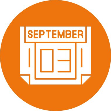 3 Eylül. Takvim simgesinin web illüstrasyonu