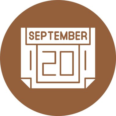 20 Eylül. Takvim simgesinin web illüstrasyonu