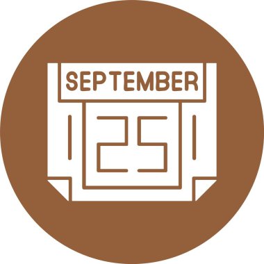 25 Eylül. Takvim simgesinin web illüstrasyonu