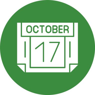 17 Ekim tarihi, takvim simgesi vektör illüstrasyonu    