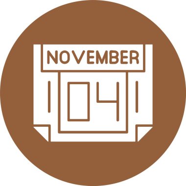 4 Kasım, takvim simgesi tasarımı, web illüstrasyonu
