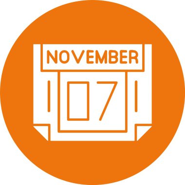 7 Kasım, takvim simgesi tasarımı, web illüstrasyonu