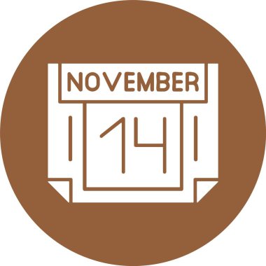 14 Kasım, takvim simgesi tasarımı, web illüstrasyonu