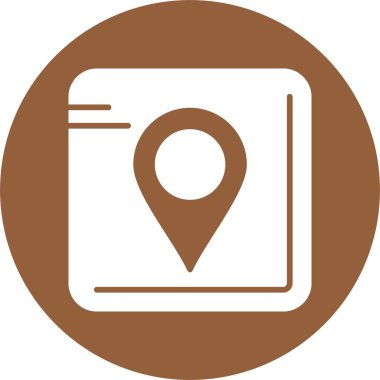 Harita imleci düz simge, vektör illüstrasyonu 