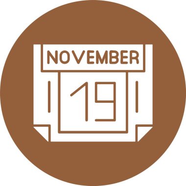 19 Kasım, takvim simgesi tasarımı, web illüstrasyonu