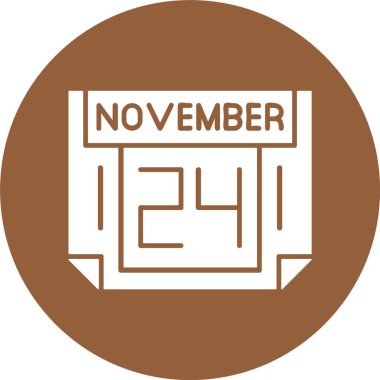 24 Kasım, takvim simgesi tasarımı, web illüstrasyonu