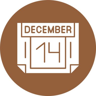 14 Aralık takvim tarihi web simgesi vektör illüstrasyonu