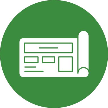 Blueprint web simgesi, basit vektör illüstrasyonu