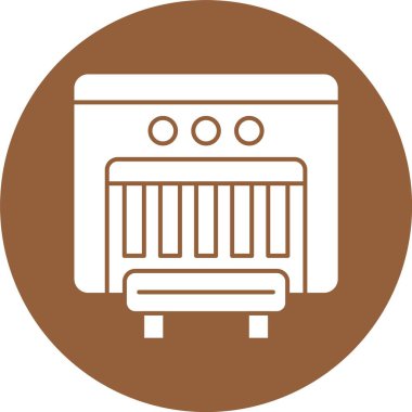 Endüstriyel Makine simgesi, vektör illüstrasyonu basit tasarım