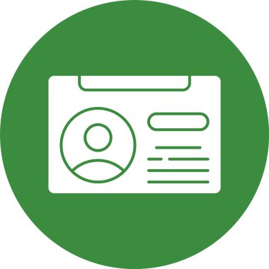 Birlik Üyelik Kartı web simgesi, basit vektör illüstrasyonu.