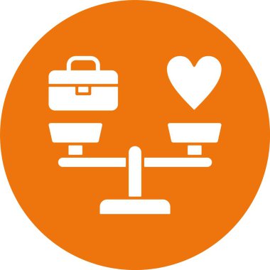 Çalışma-Hayatı Dengesi web simgesi, basit vektör illüstrasyonu.