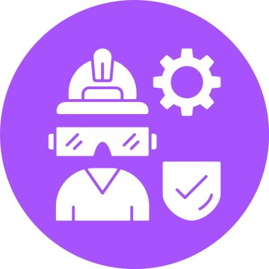 Endüstriyel Güvenlik Web simgesi, basit vektör illüstrasyonu.