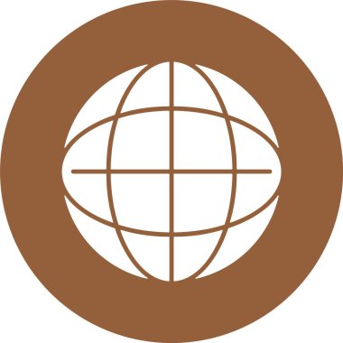 Dünya web simgesi, basit vektör illüstrasyonu.