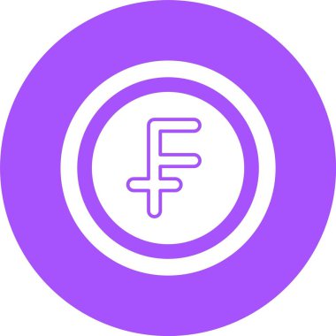 İsviçre Frangı Sembolü. Web simgesi basit illüstrasyon