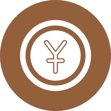 Çin Yuan Sembolü. Web simgesi basit illüstrasyon