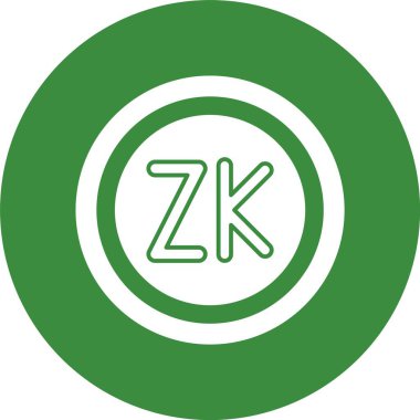 Zambiya Kwacha Sembolü. Web simgesi basit illüstrasyon